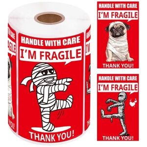 50 Funny Fragile & 5 Ty Mail Carrier Stickers